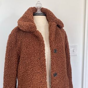 J crew faux fur Sherpa teddy coat
